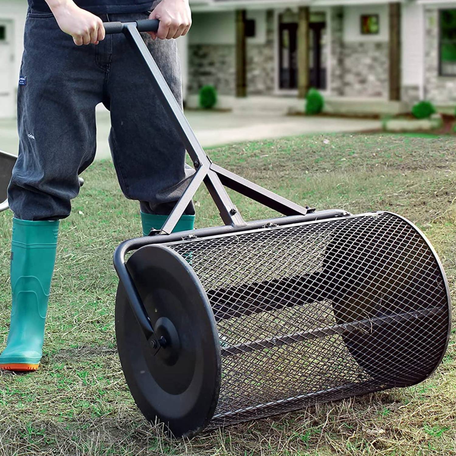 buy metal mesh spreader for lawn